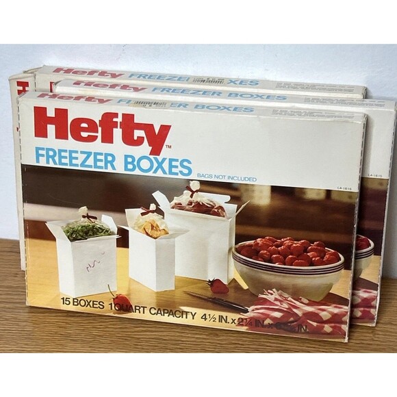 Other - New Vintage 1980 HEFTY Freezer Boxes 42 Total 1 Quart Food Storage Boxes